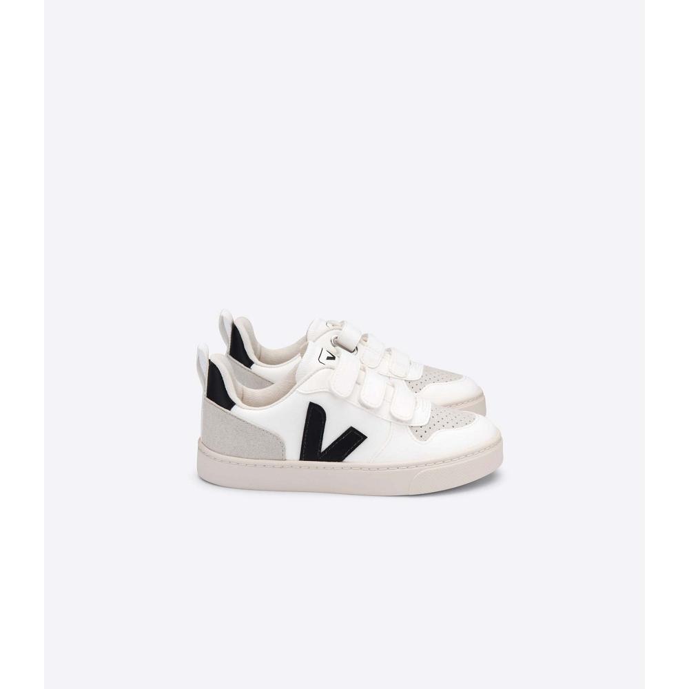 Veja V-10 CWL Kids\' Sneakers White Black | NZ 866TCE